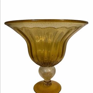 1960’s Mentel URNS Amber Infused Gold Flake Glass